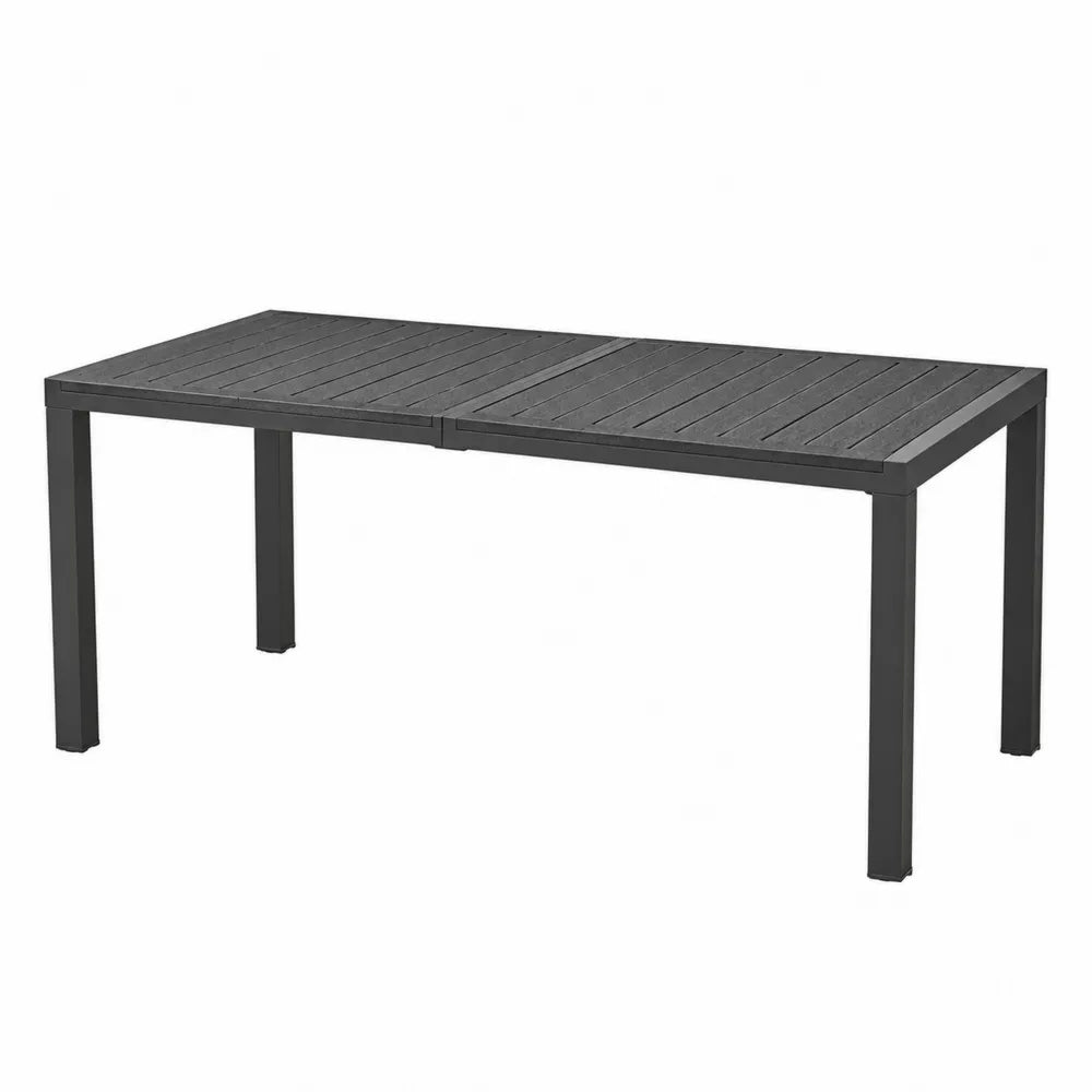 Stół prostokątny aluminiowy czarny 150x90 cm