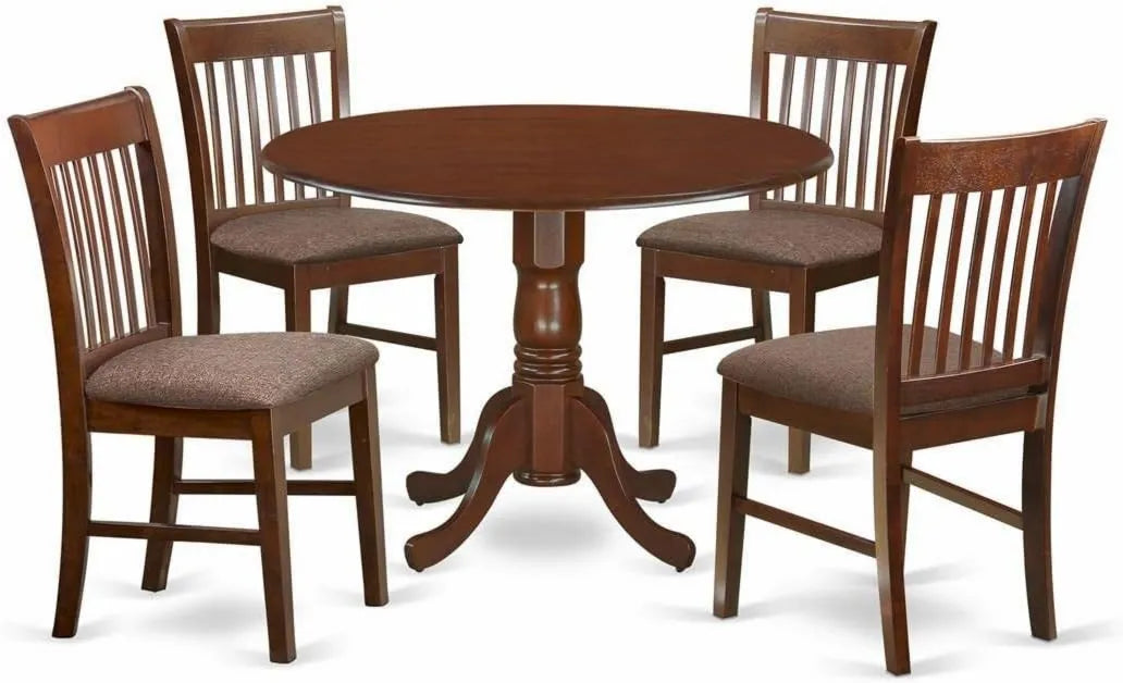 DLNO5-MAH-C, East West Furniture 5-częściowy zestaw kuchenny, wykończenie Mahogany