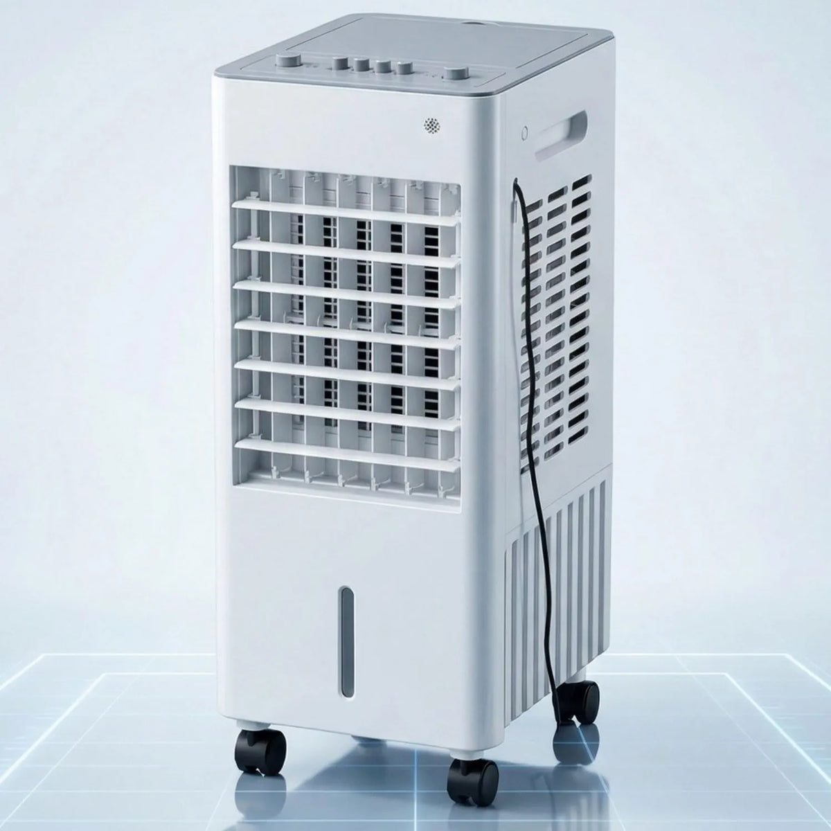 GWFBLID klimatyzator przenośny, Klimatyzator, 5 l, 60 W, przenośny, licznik, 3 prędkości, duży zbiornik, tłumik