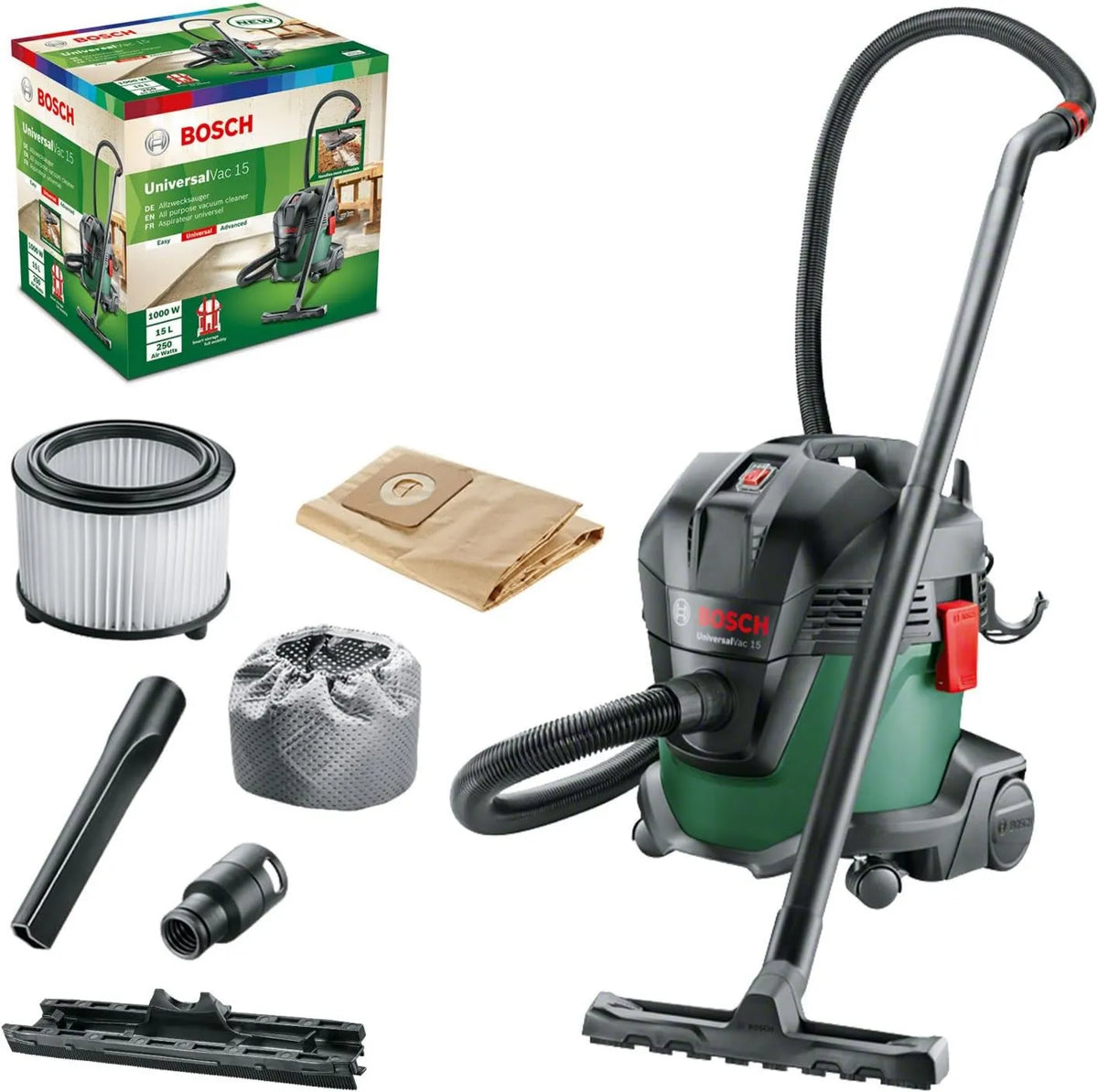 Bosch, Odkurzacz, 15 l, 1000 W, duży zbiornik