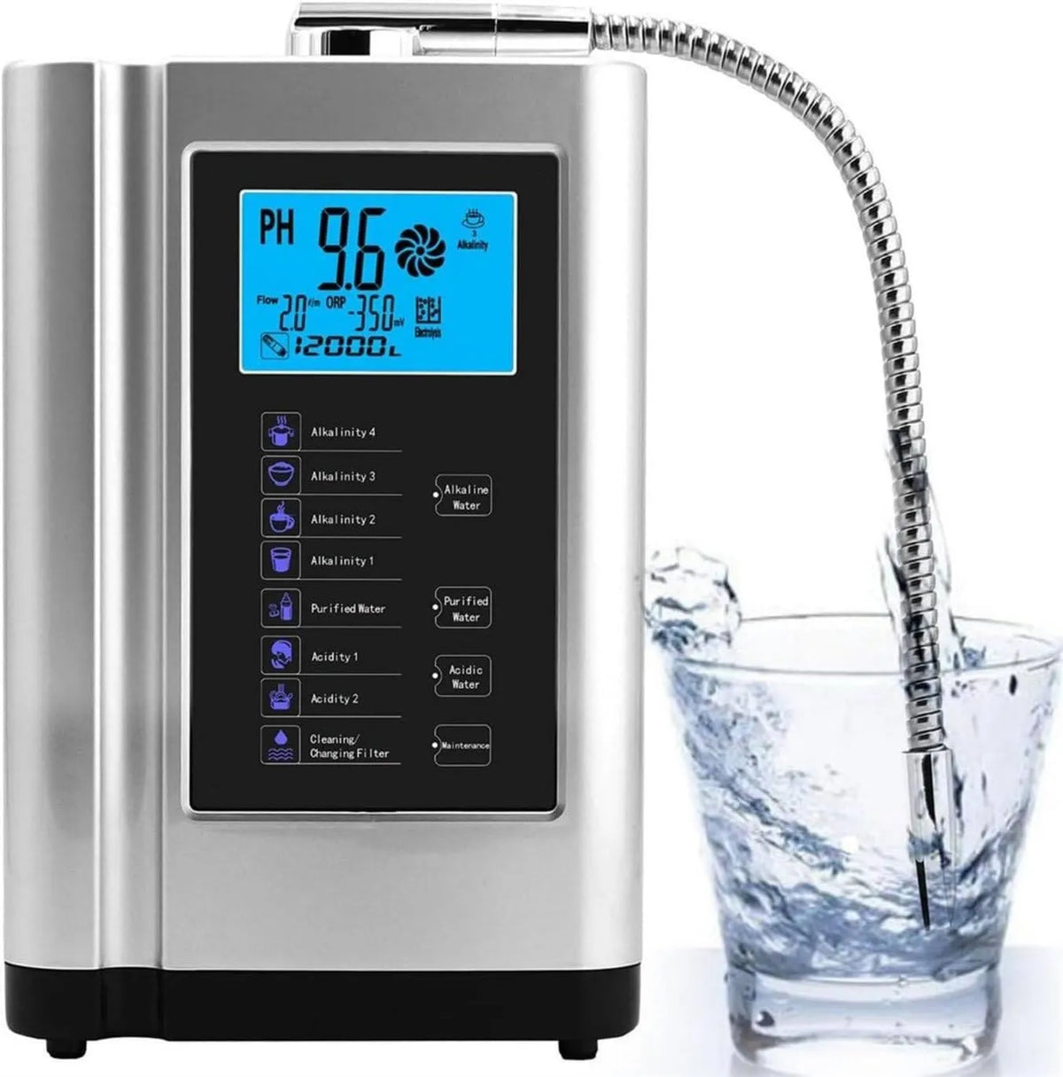 XUXIAO, generator wody, Water Purifier Ph 3.5- 10.5 Alcaline generator wody srebrny, srebrny