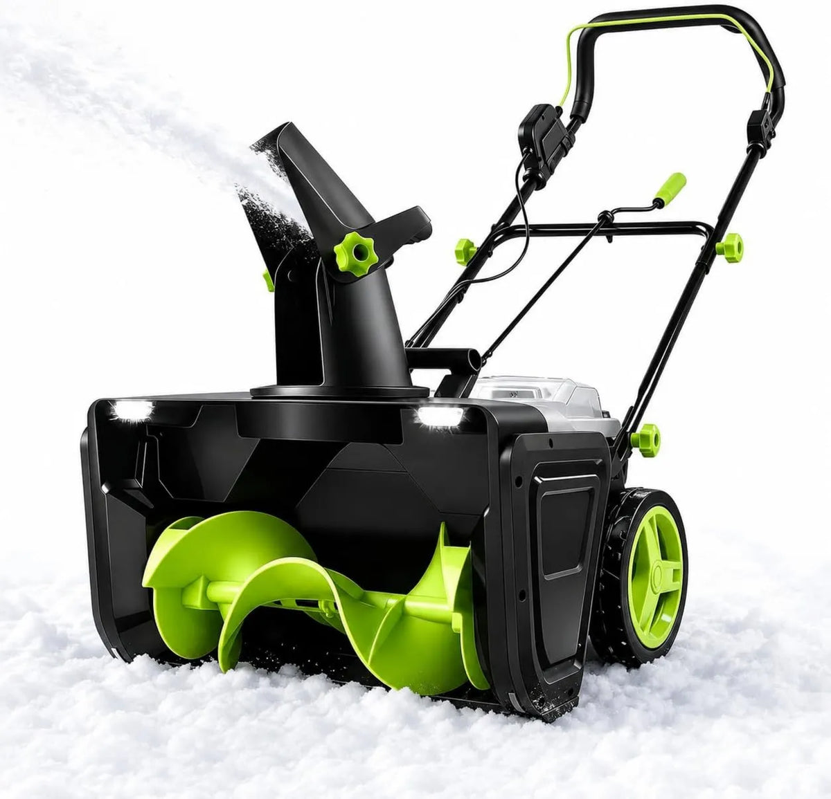 Aredwhiterui, 2Batt elektryczny Snowshoe, Niskie widzialność światła, 40 V bezprzewodowy Snowshoe Cover dla Alei, 180 ° Goggle sterowanie, 7.6m Projekcja, Podwójny