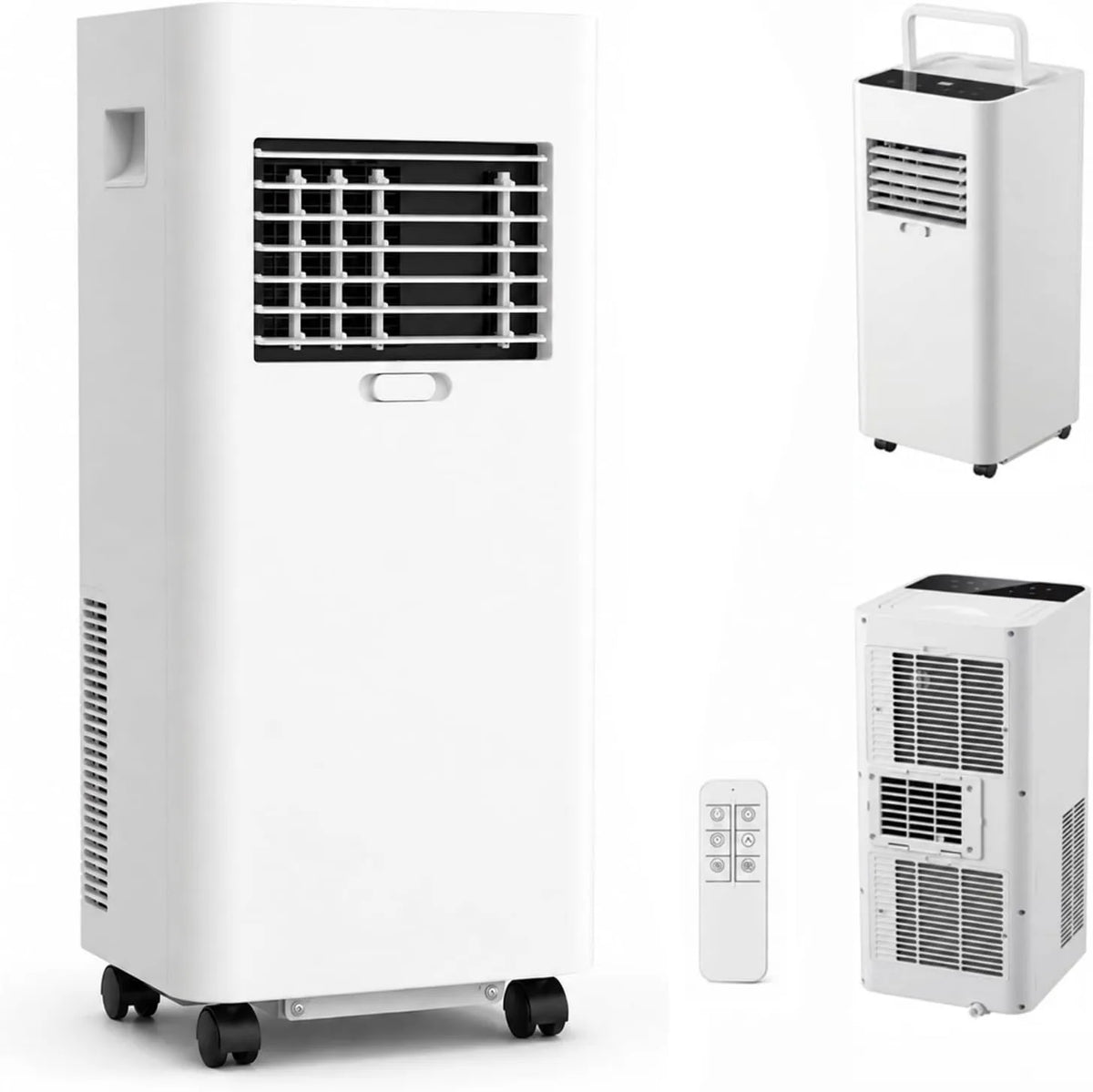 MIRRSSET klimatyzator przenośny, Klimatyzator 24H, 16-30°C, 45 dB, przenośne, poruszające się koła, zegar, tłumik, 360 ° kółka do części do 20 m²