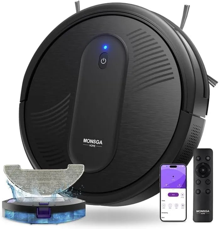 MONSGA robot sprzątający, 3 w 1 Odkurzacz do robota Ultra- Mince Ciała myjka H83 mm/4000Pa/140min, H83 mm / 4000Pa / 140min