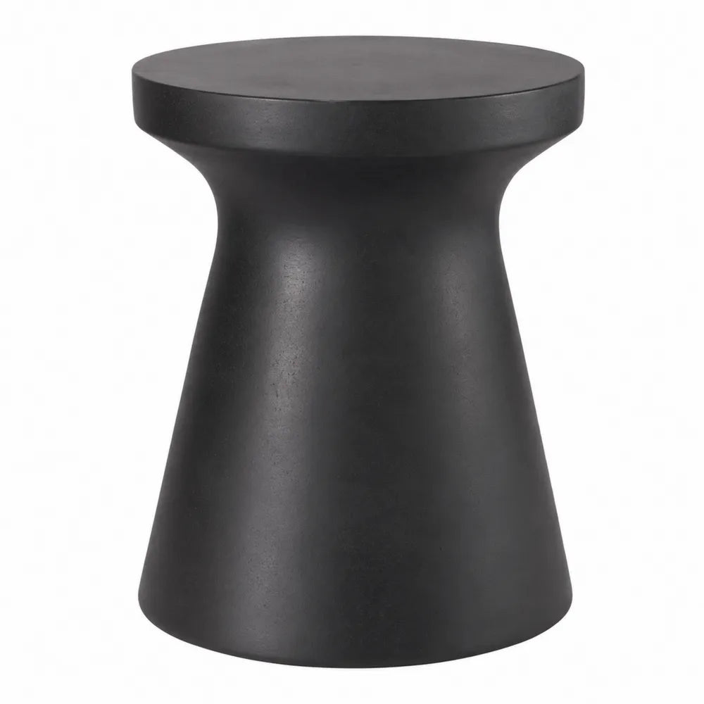 Okrągły betonowy stolik ogrodowy czarny, wysokość 45 cm