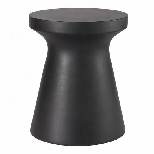 Okrągły betonowy stolik ogrodowy czarny, wysokość 45 cm