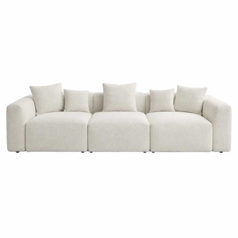 Modułowa sofa 3-częściowa kremowa tkanina