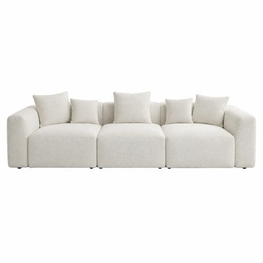 Modułowa sofa 3-częściowa kremowa tkanina