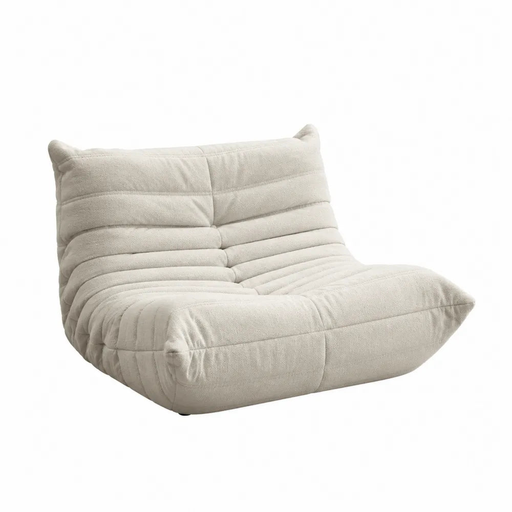 Modułowa sofa z tkaniny poliestrowej 150 cm beżowa