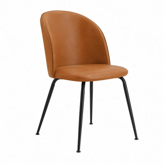 Krzesło z ekoskóry brązowe, metalowe nogi, wysokość 85 cm