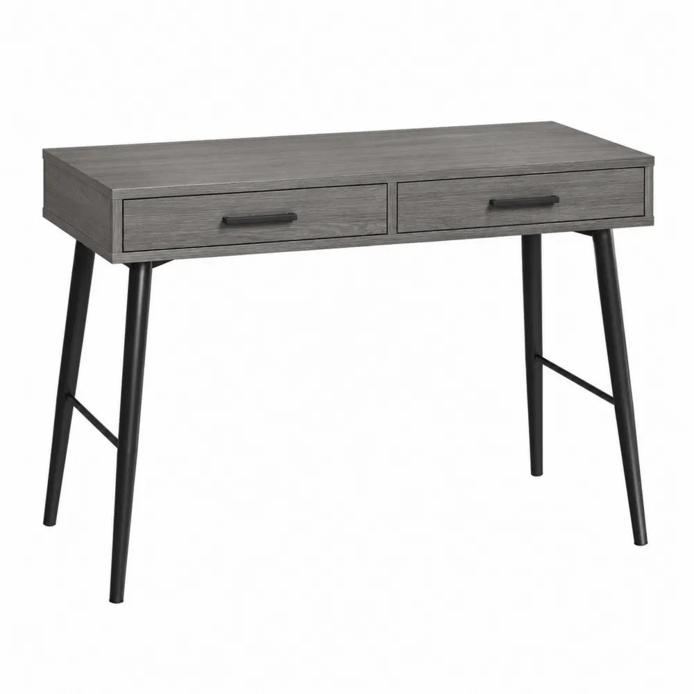 Biurko z szufladami szare MDF i metal 120x55x78 cm