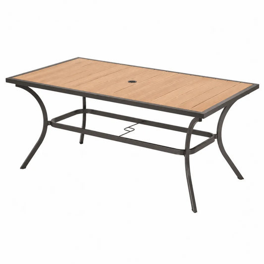 Stół ogrodowy 150x90 cm z kompozytowym blatem brązowy