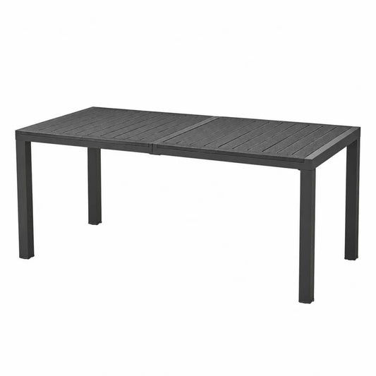 Stół prostokątny aluminiowy czarny 150x90 cm