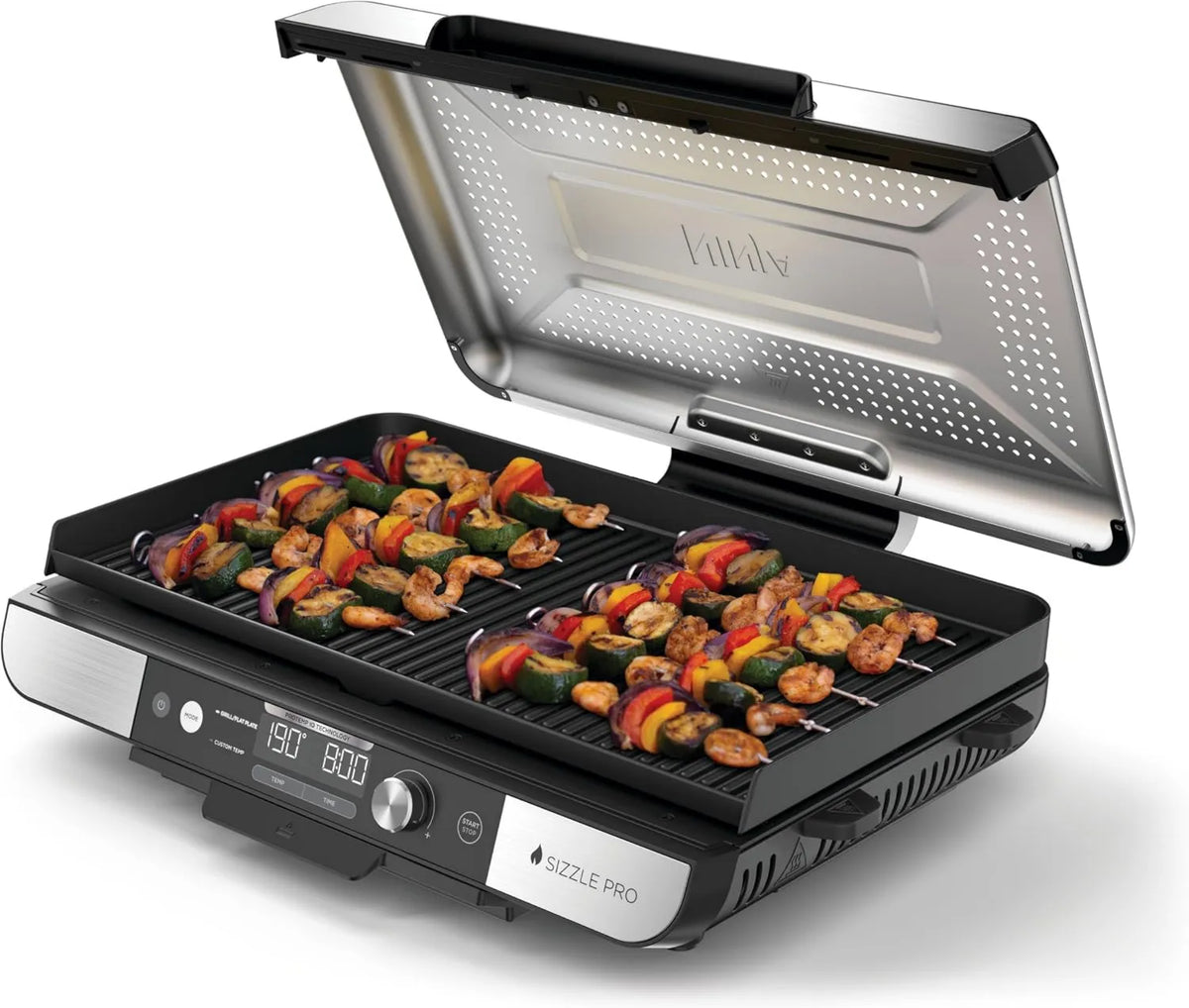 NINJA grill elektryczny, GX101EU płyta ceramiczna szkło, grill, ceramiczne wnętrze, elektryczny stół kuchenny, czarny