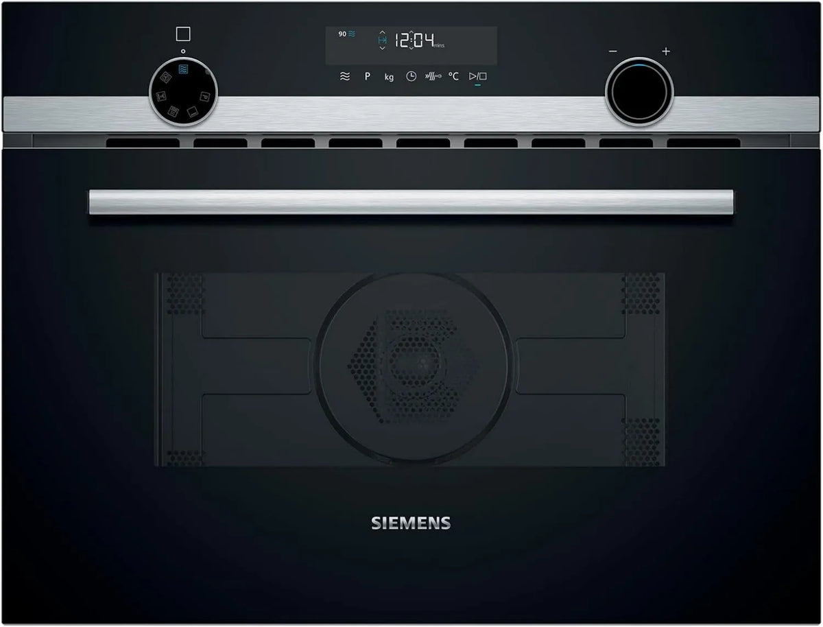 Siemens CM585AGS1 kuchenka mikrofalowa, 900 W, 45 cm, 60 x 45 cm, sterowanie dotykowe, iQ500, kuchenka mikrofalowa do zabudowy z gorącym powietrzem