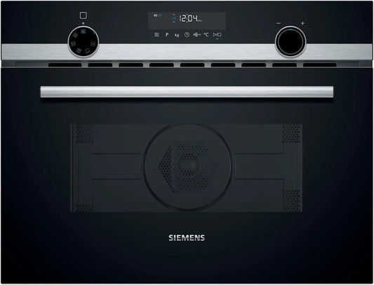 Siemens CM585AGS1 kuchenka mikrofalowa, 900 W, 45 cm, 60 x 45 cm, sterowanie dotykowe, iQ500, kuchenka mikrofalowa do zabudowy z gorącym powietrzem