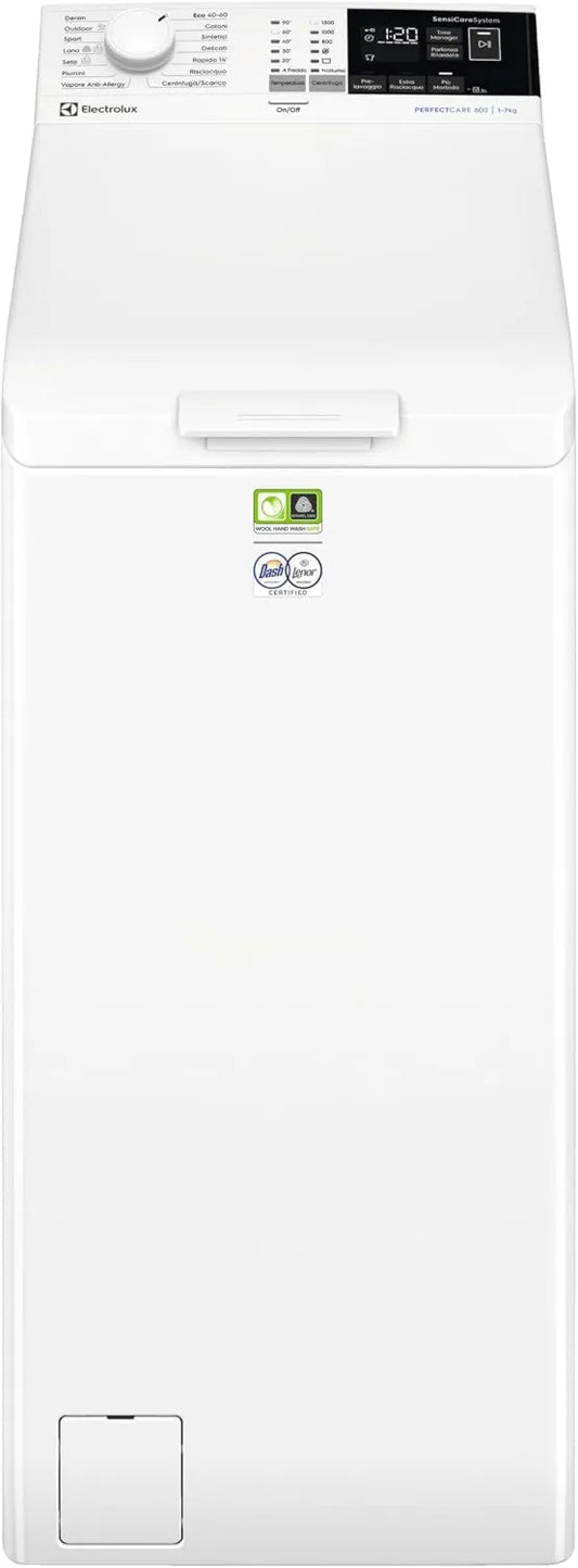 Electrolux EW6T437A pralka, 890 mm, 600 x 400 x 890 mm, sterowanie dotykowe, 600 pralka ładowana od góry, technologia SensiCare