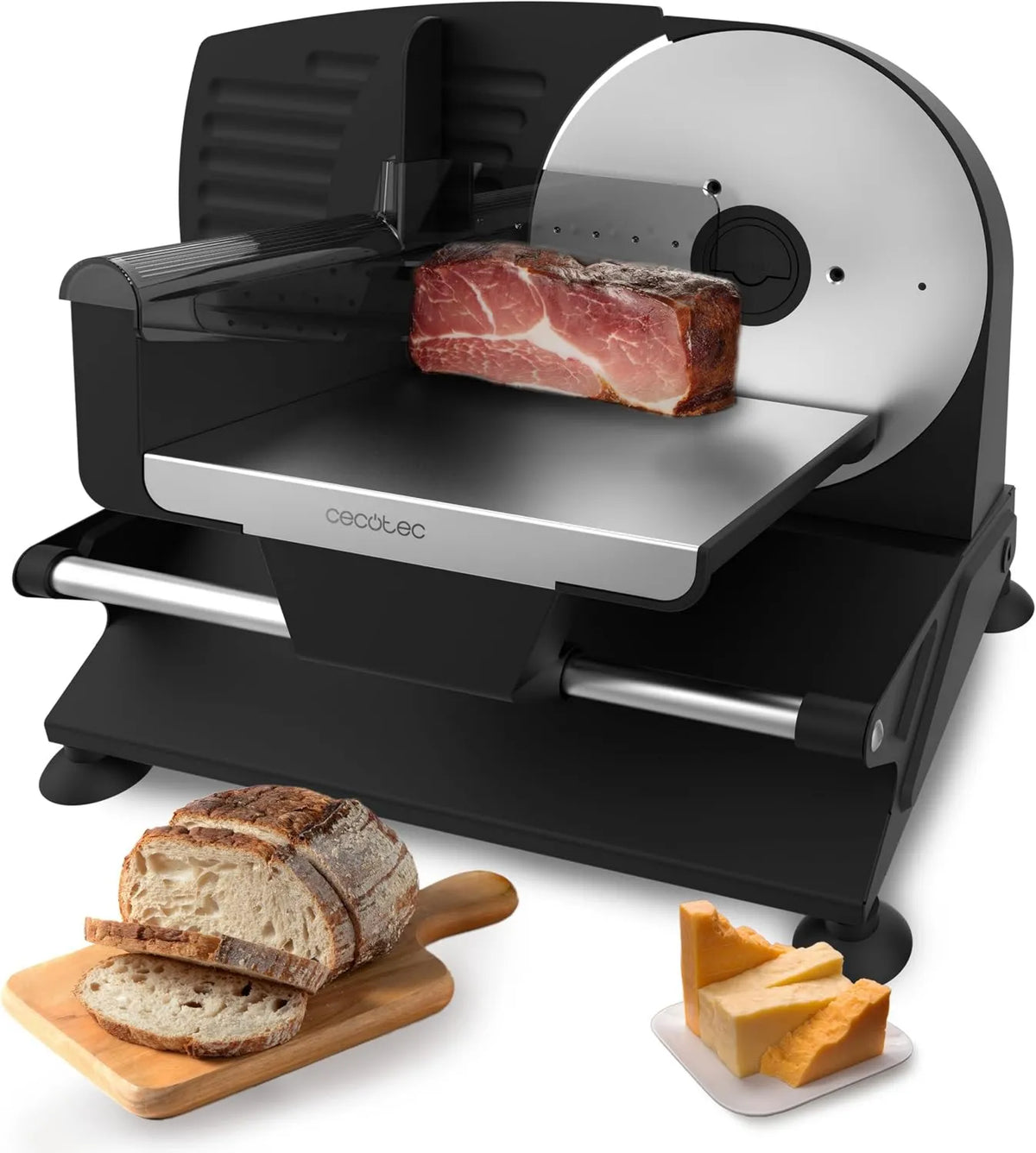 Cecotec krajalnica, Quickout Amoviolable Disc, Rock 'nCut stal Slicer Shuriken stal ProBlades, 200 W, Niemiecki ostrze Solingen 190 mm, Regulacja grubości