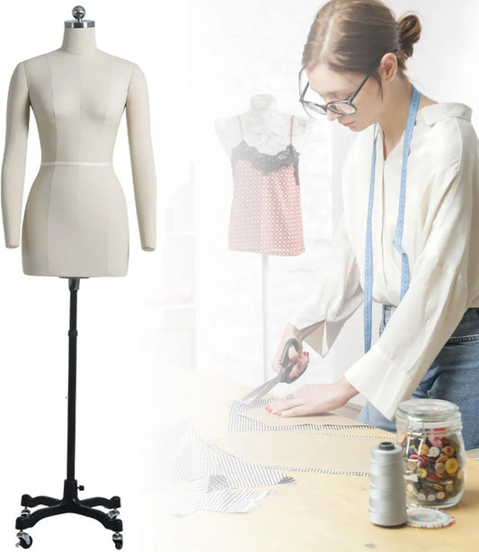 FANGQMM, Butik z ramionami XL86, damski dołek Sew Mannequin Regulowany wzrost, duży rozmiar kobieta Mannequin, szycia mannequin z podstawy WITHarms-XL86