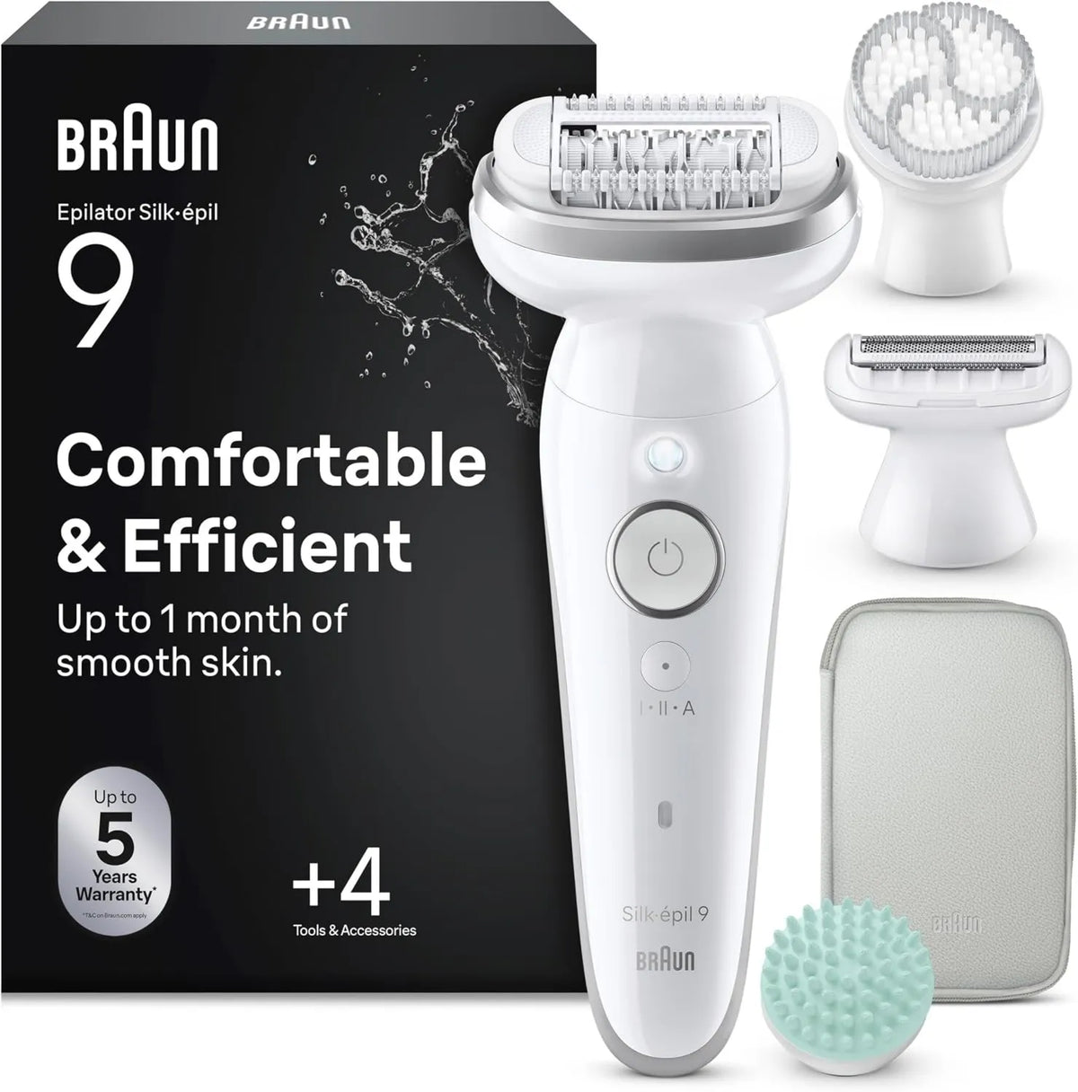 Braun, srebrny, Epilator Elektryczna Kobieta Jedwabny Epil 9 SkinSpa 9- 080