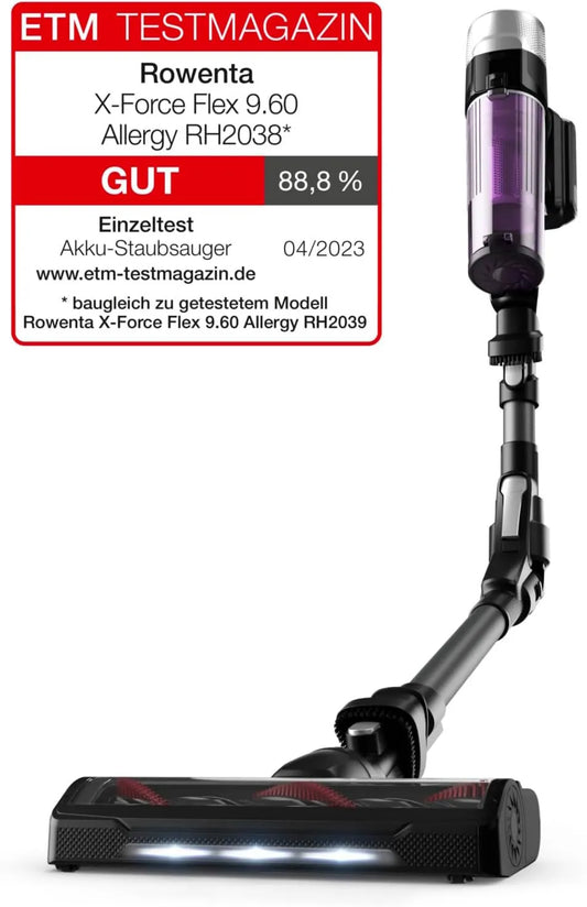 Rowenta odkurzacz, 200 W, 1,1 kg, zasilanie akumulatorowe, Xforce Flex 9.60 Allergy bezprzewodowy odkurzacz 200 W, Smart Control, wyzwalacz boost