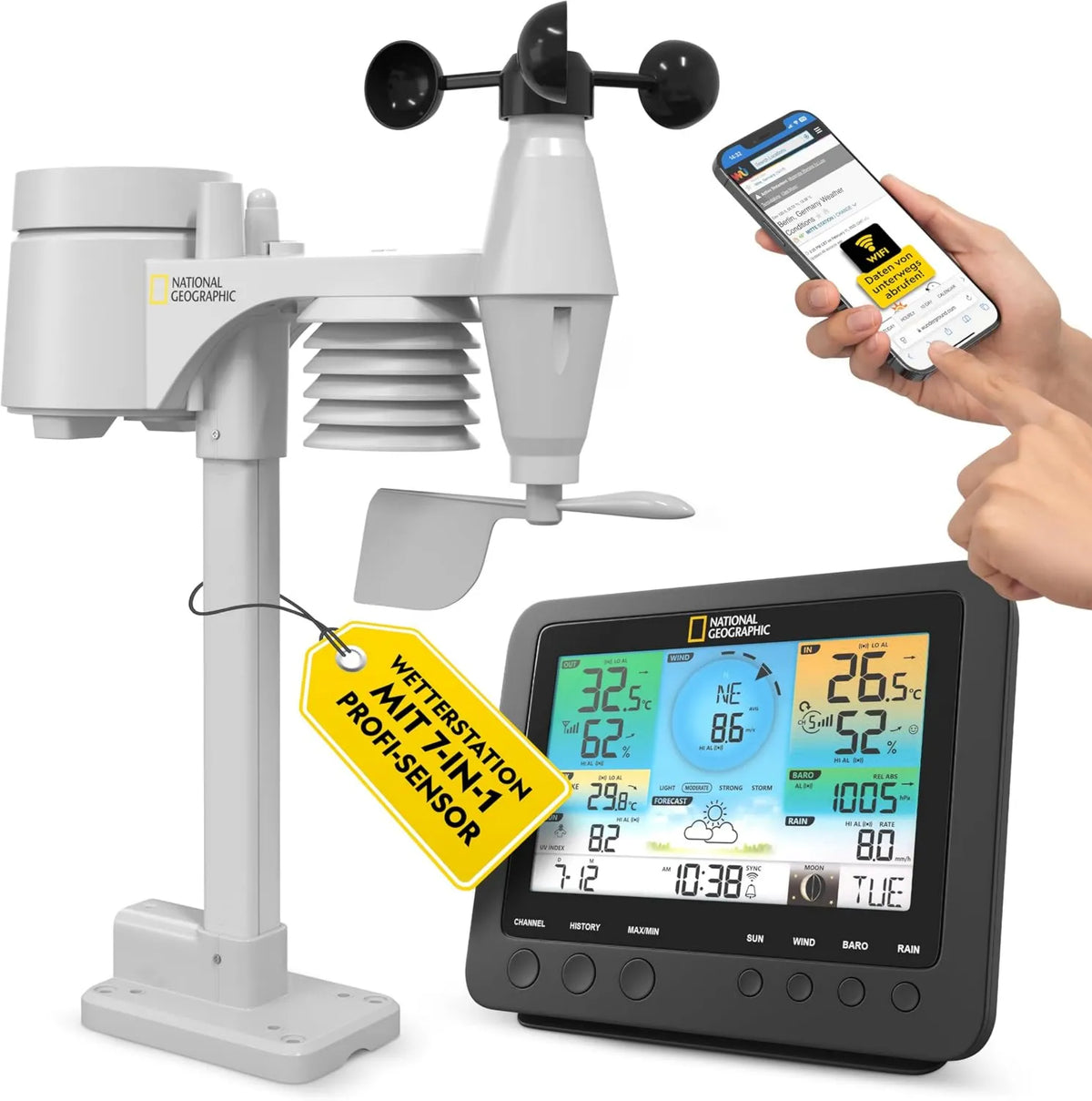 National Geographic, Stacja, bezprzewodowa stacja meteorologiczna, czarna, 9080600 Stacja meteorologiczna