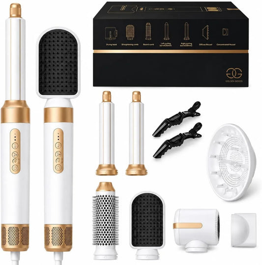 Golden Goods, Akcesoria do 7- in-1, biały, kawałek i akcesoria, szczotka do dmuchawy z 7 akcesoriami 7-en-1