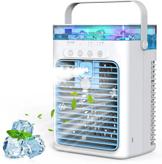 Tiptop Home klimatyzator przenośny, Klimatyzator 2 / 4 / 8H, Przenośne, Stoper, 3 Prędkość, Duży zbiornik, USB, Cichy, Cichy tłumik, 1000 ML Zbiornik 2/4/8H