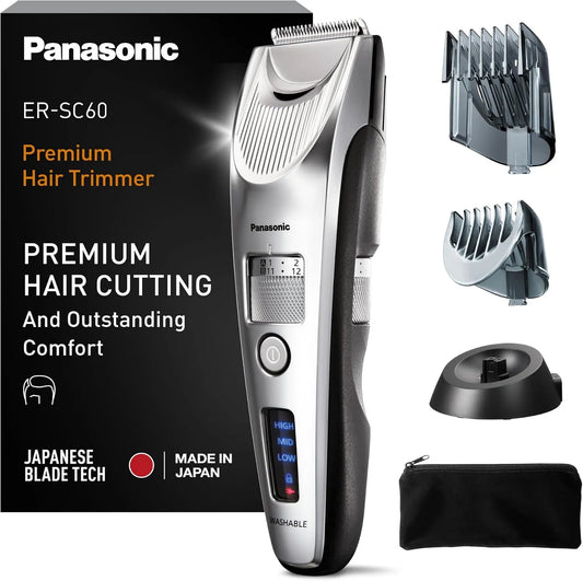 Panasonic, ER- SC60- S803 Akcesoria do urządzeń przenośnych, IP65, srebrnych, bezprzewodowych i wodoodpornych przenośnych, 20 regulowanych długości, Superior Blades ER-SC60-S803