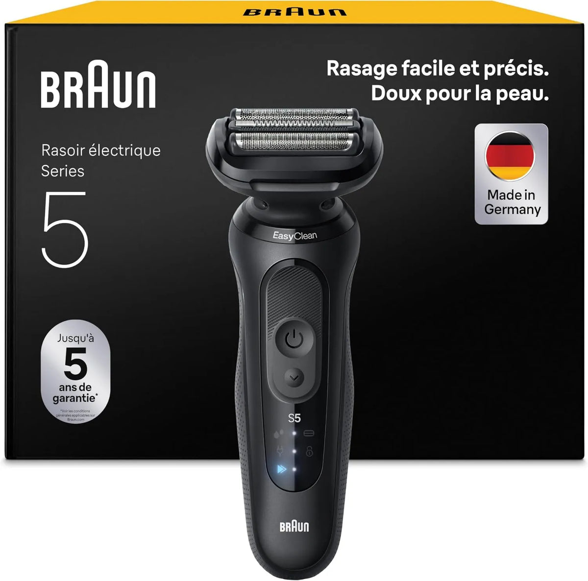 Braun, Seria 5 52- N1000SI Golenie, czarne, elektryczne Golenie Czarnych Mężczyzn 52-N1000SI