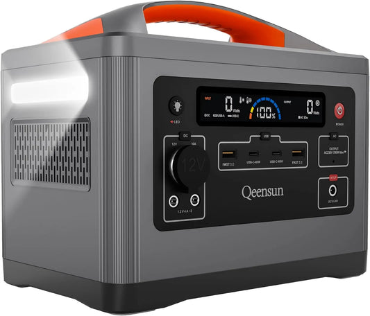 Przenośna stacja zasilania, 537,6 Wh, 700 W, Przenośna stacja zasilająca, generator solarny 537,6 Wh z czystą falą sinusoidalną, panel słoneczny