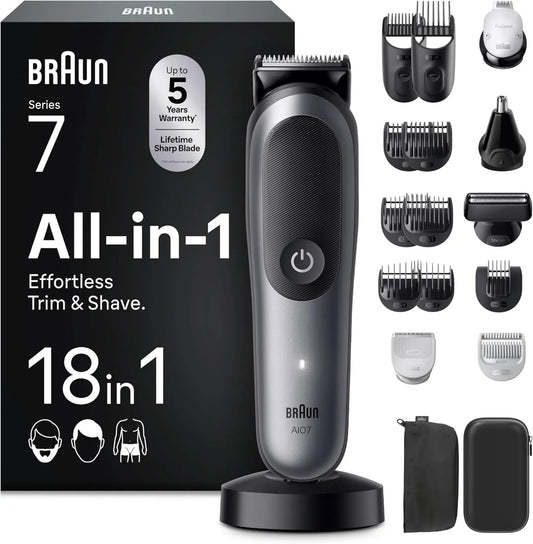 Braun, Series 7 AIO7585 Men 's elektryczny Kosiarka, Szary, All- In- One 18- in-1 18-en-1