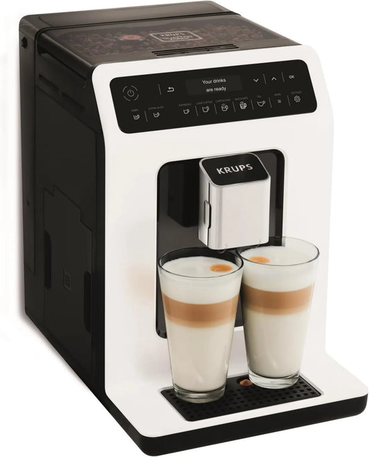 KRUPS automatyczny ekspres do kawy, EA890110 Elektryczny ekspres do kawy, 15 napojów, 2 filiżanki jednocześnie, Cappuccino