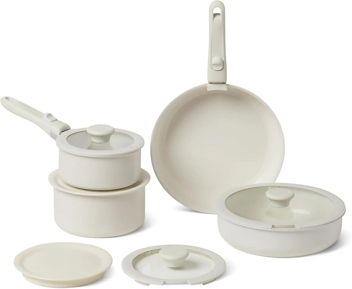 Amazon Basics, Kolor kości, dla Stojalne naczynia Utenscalls Ceramiczne Anti-sticks wyposażone w zdejmowane uchwyty, Kompatybilne wszystkie światła, Lot