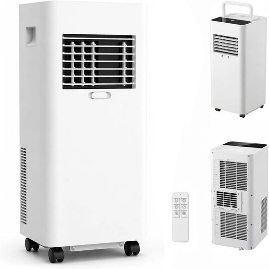 MIRRSSET klimatyzator przenośny, Klimatyzator 24H, 16-30°C, 45 dB, przenośne, poruszające się koła, zegar, tłumik, 360 ° kółka do części do 20 m²