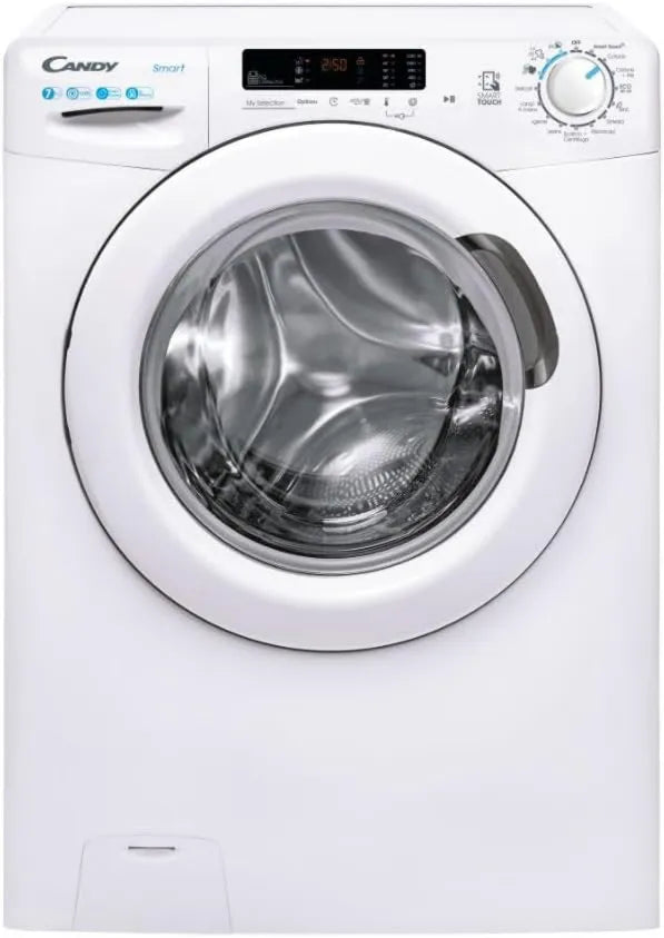 CANDY pralka, 1272DW3 / 1-11, 85x60x45 cm, 16 programów, 7 kg, 79 dB, klasa energetyczna C, wąski, biały, 1200 obrotów, Smart CS