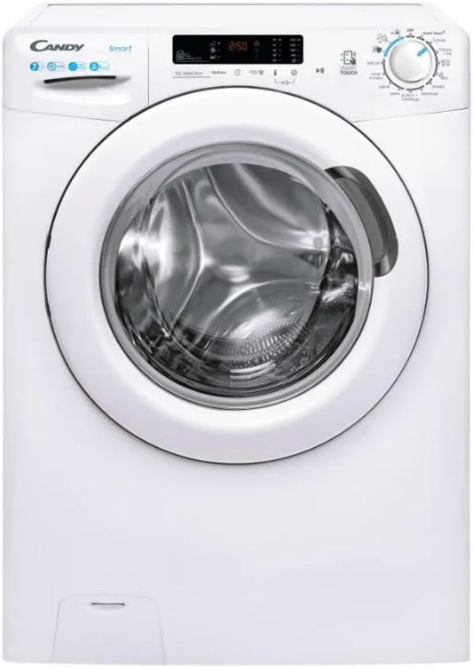 CANDY pralka, 1272DW3 / 1-11, 85x60x45 cm, 16 programów, 7 kg, 79 dB, klasa energetyczna C, wąski, biały, 1200 obrotów, Smart CS
