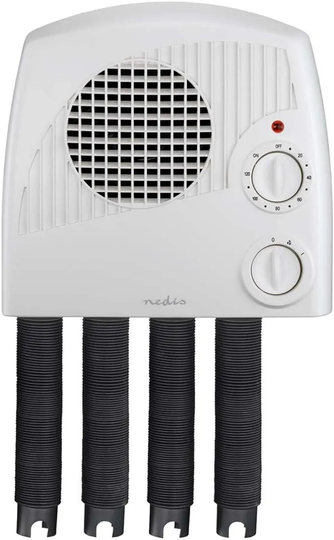 NEDIS, HTSH40WT Elektryczna suszarka do butów i butów ściennych, Ochrona przed przegrzaniem, 350 W, 4 gniazda powietrza dla 2 par, licznik 10 do 120