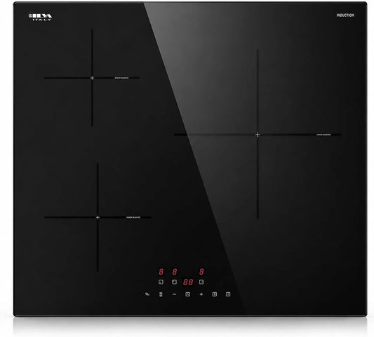 STARCHARTS płyta grzewcza, Płyta indukcyjna, 3 pola grzewcze, 6680 W, indukcyjny stół do gotowania, Boost, built- in, minutnik, hot hold, minutnik 1- 99 Min, STACHARTS