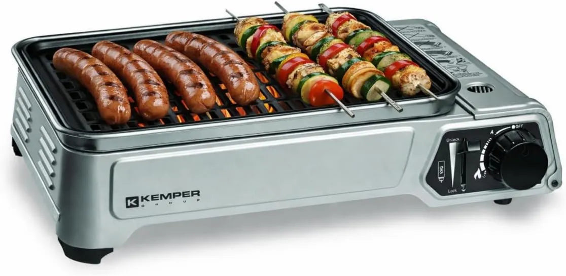 Kemper, Grill, Plancha, Przenośne, 1900 W, kemping, Grill gaz Przenośny 1900 W