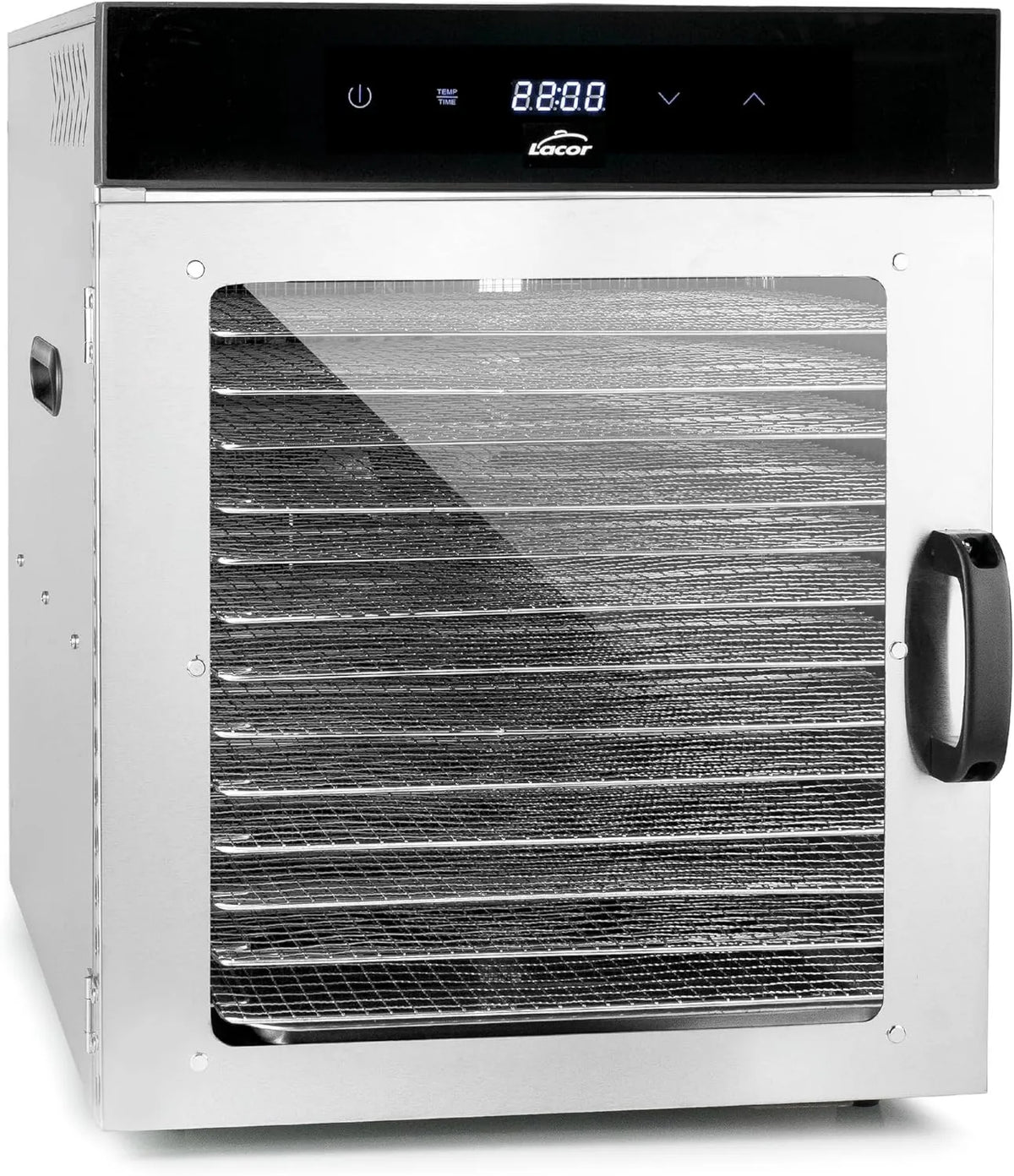 LACOR suszarka do żywności, Wentylator, 1000 W, profesjonalny, tłumik, stal nierdzewna, 14 Płyty, 69524
