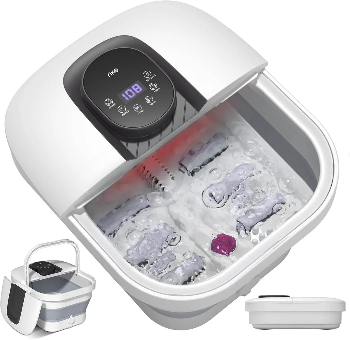 RIKE, Wanna stóp Masaż Ogrzewany Składany, Masaż Stopy Spa 35°C-48°C