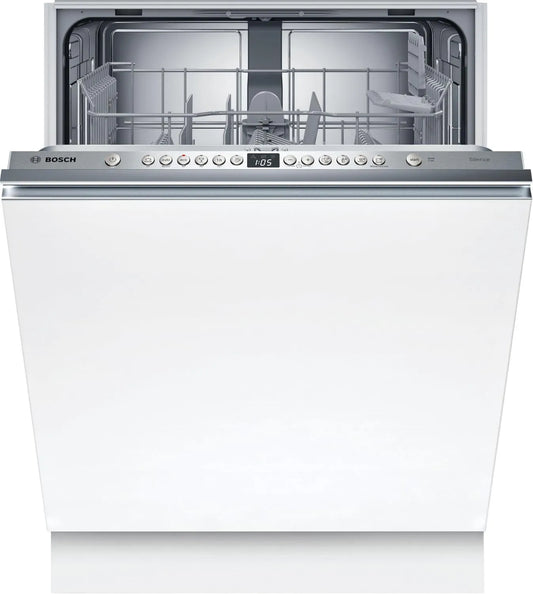 Bosch zmywarka, SMV26AX01F, 60 cm, do zabudowy, czerwony, Kosz górny regulowany na 3 wysokości, 40°C program szklany, Seria 2, Info Light