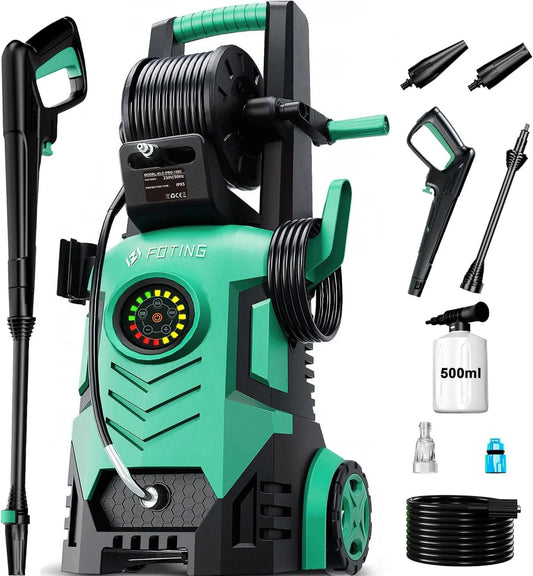 FOTING, Canon 2026Nowość 6- in-1 Wysokie ciśnienie czyszczące, 90 cm, dotyk, 280- 500 l / h natężenie przepływu, Uzyskiwanie do 60 m² / h 2026New 6-in-1