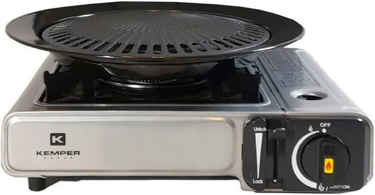 Kemper kuchenka przenośna, Produkt Grill Grill 2 w 1 Pezo gaz padenger 2200 W + kemping Grill płyty